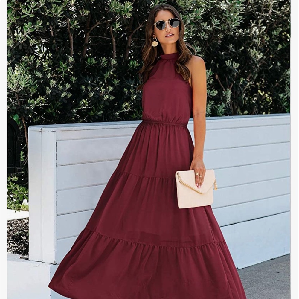 High neck halter dress